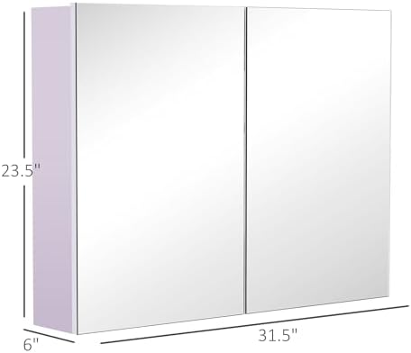 HOMCOM 315 Inch Bathroom Mirror with Storage