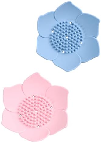 HOOTNEE 2pcs Silicone Soap Dish Draining Trays for Bar Soap