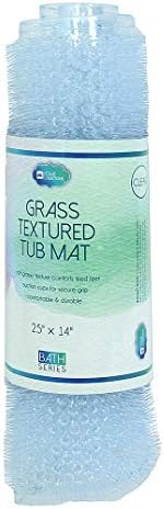 Home Expressions Textured Grass PVC Bathtub Mat 25x14 Clear