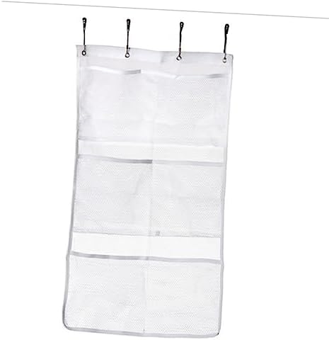 KOMBIUDA 6 Pocket Mesh Shower Organizer with Adhesive Hooks
