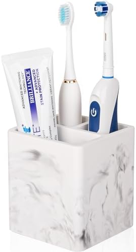 Heagoale Diatomite Toothbrush Holder 3 Slots Marble White 1