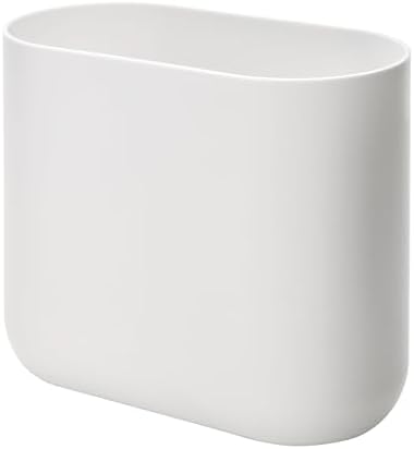 iDesign Slim Oval Plastic Trash Can - White