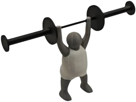 Novelty Toilet Paper Holder with Strong Man Design White and Gray