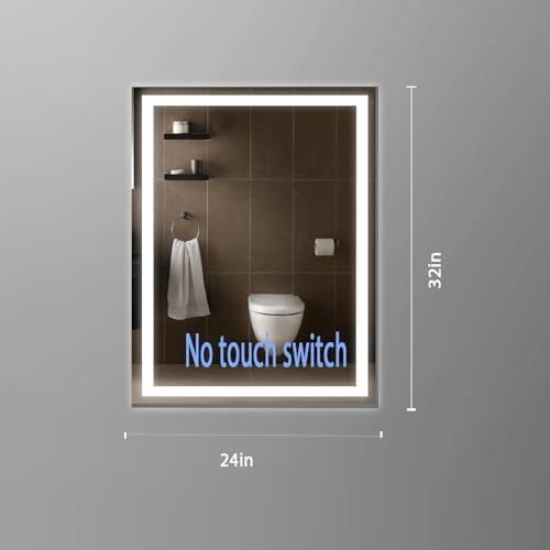 LED Bathroom Mirror with Lights 32x24 Wall-Mounted Vanity Mirror