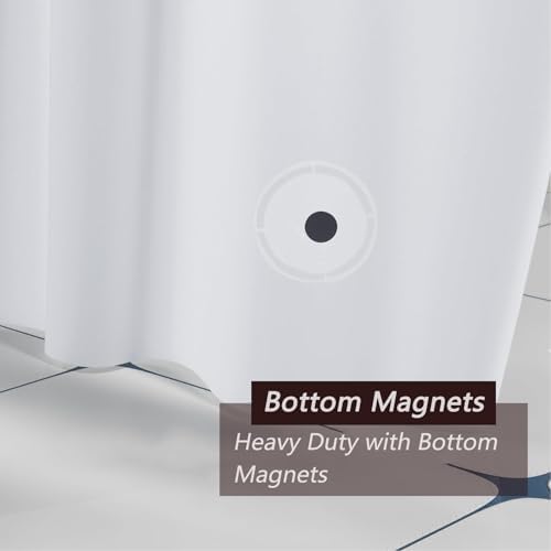 TIKABC 4G PEVA Shower Curtain Liner with 3 Magnetic Weights