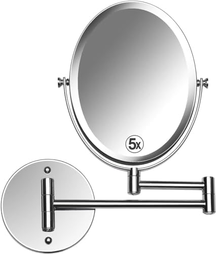 MIRRORVANA Wall Mounted Vanity Mirror 5X 1X Magnification