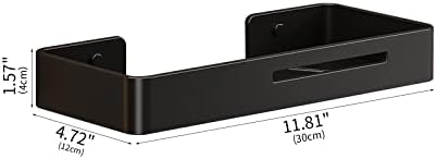Dancrul Shower Caddy Floating Shelf - 12 Inch Black Aluminum Wall Organizer