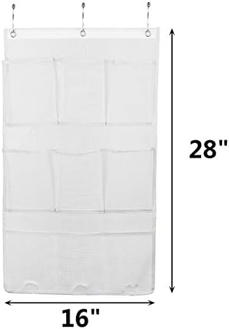 ALYER 9 Pockets Mesh Shower Caddy with 3 Rings