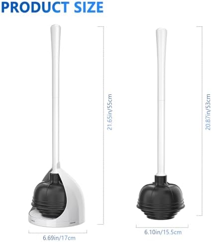 Uptronic Toilet Plunger with Holder - White
