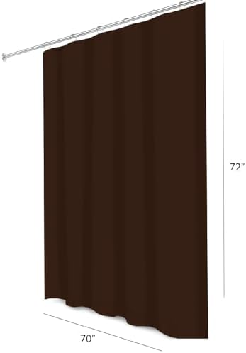 Premium 6 Gauge PEVA Magnetic Shower Curtain Liner 70x72 Chocolate