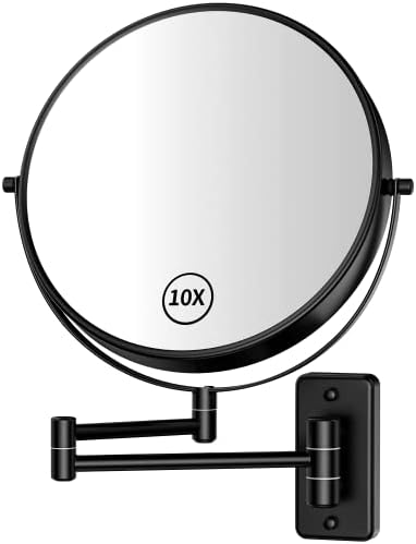 Gospire 9 Inch Wall Mount Magnifying Mirror with 1X 10X Dual-Sided