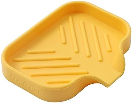 MicoYang Silicone Soap Dish with Drain Spout - Yellow 4932