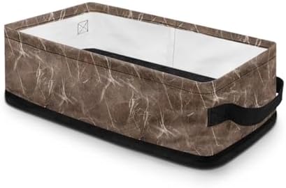Brown Rectangular Storage Basket Toilet Paper Organizer Vanity Tray