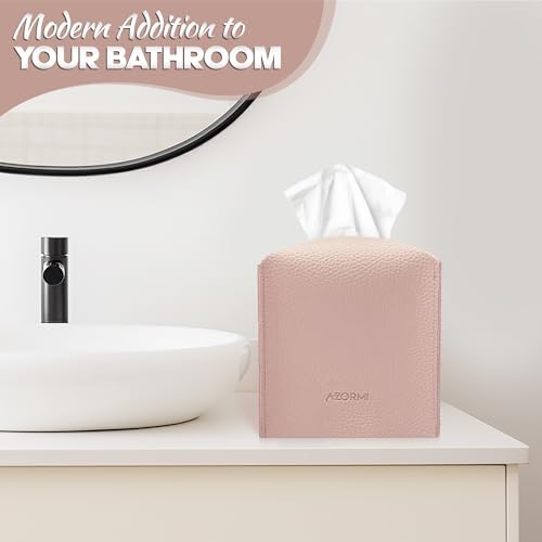 AZORMI Tissue Box Cover Holder Light Pink 1