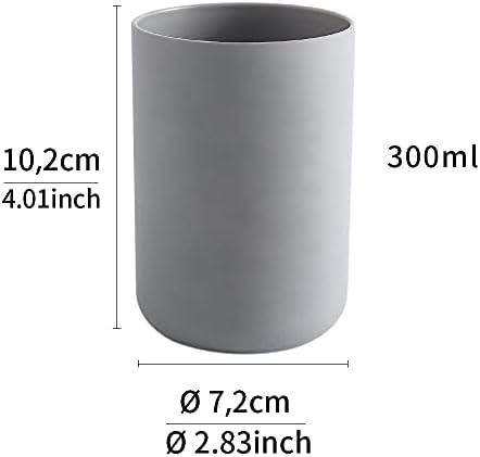 Wongwongcat 2Pcs Bathroom Tumblers Dishwasher Safe Food-Grade PP 10floz Grey Grey