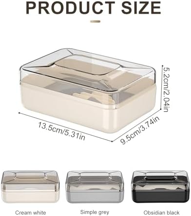 Guaber PET Soap Dish with Drain Rack and Lid 1