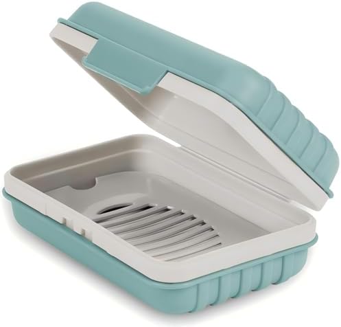 Quatish Bar Soap Holder Dish 1 Pack Blue