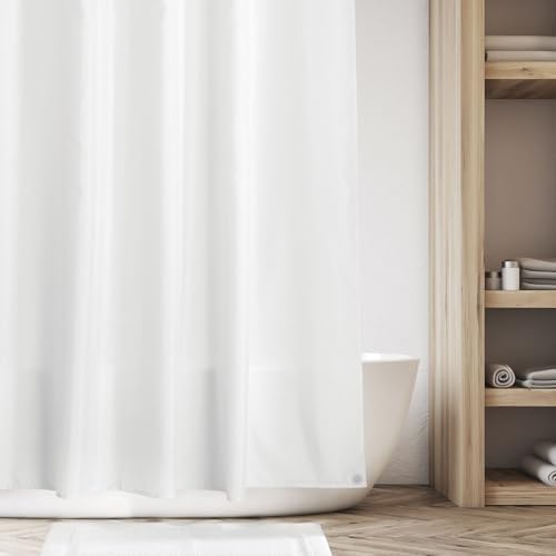mDesign Heavy Duty Shower Curtain Liner - 72x72 White