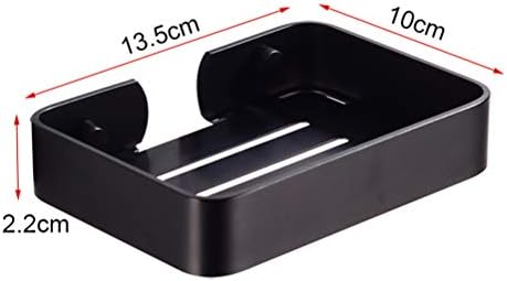 Wall Hanging Soap Dish with Ventilation and Sticker Mount Black