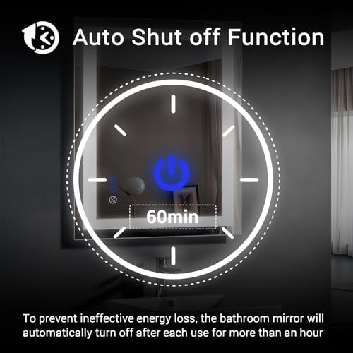 36 x 28 LED Bathroom Mirror with Touch Controls