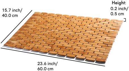 GOBAM Bamboo Bath Mat - Non-Slip Rollable 236 x 157 Inch