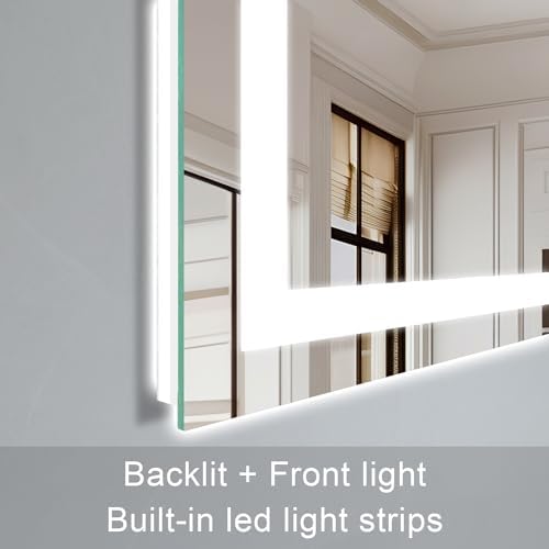 Zeerry 32x40 Inch LED Bathroom Mirror with Touch Switch and Anti-Fog