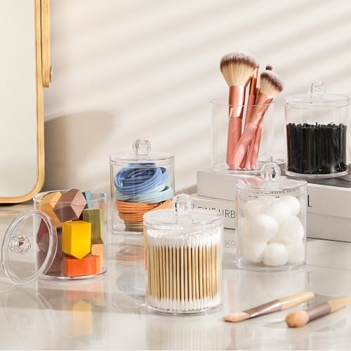 AOZITA 2 Pack Acrylic Q-tip Holder Dispenser