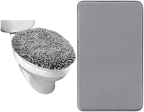 Gorilla Grip Toilet Lid Cover and Bath Rug Bundle 1