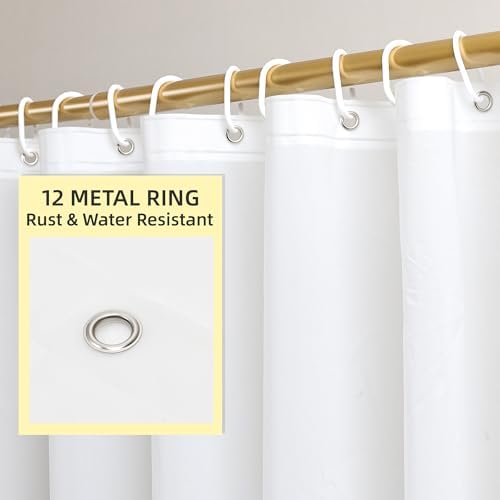 Poposa Waterproof Shower Curtain Liner 72 x 72 Inches