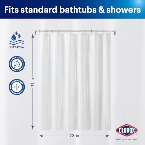 Clorox Premium Striped Shower Curtain Liner