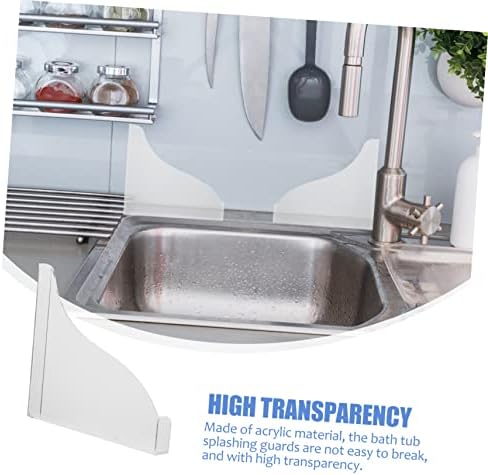 JECOMPRIS Bathtub Corner Set of 2 Acrylic Splash Guards 1