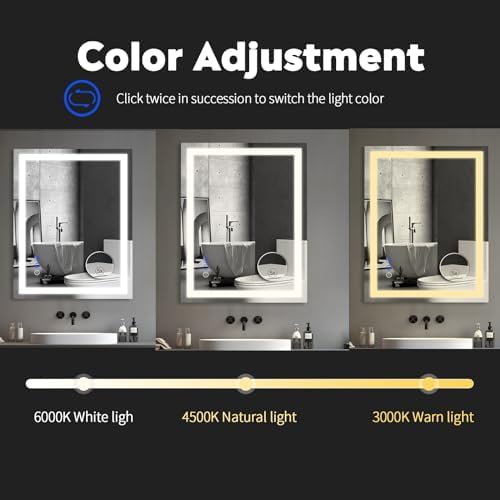 36 x 28 LED Bathroom Mirror with Touch Controls