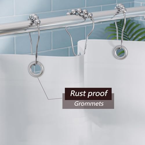 TIKABC 4G PEVA Shower Curtain Liner with 3 Magnetic Weights
