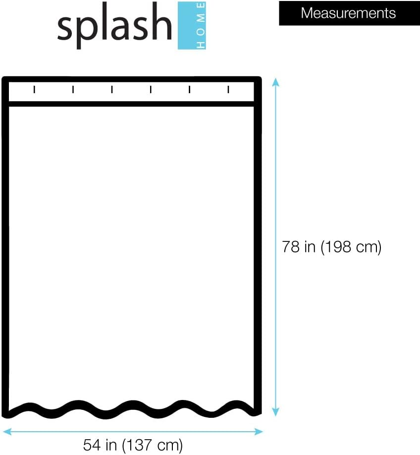 Splash Home Ella Soft Microfiber Shower Curtain Liner - 70x72 Black