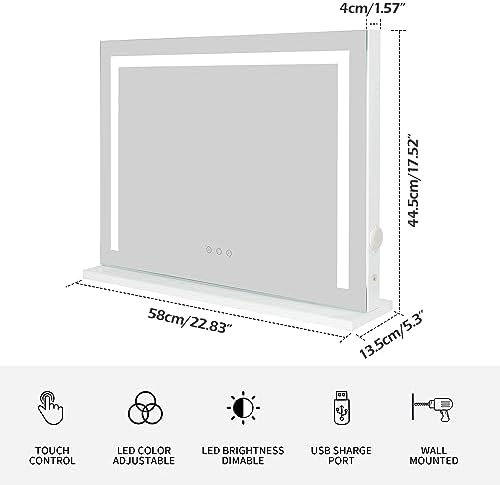 LEINASEN Hollywood Vanity Mirror with 3 Modes and USB Charging