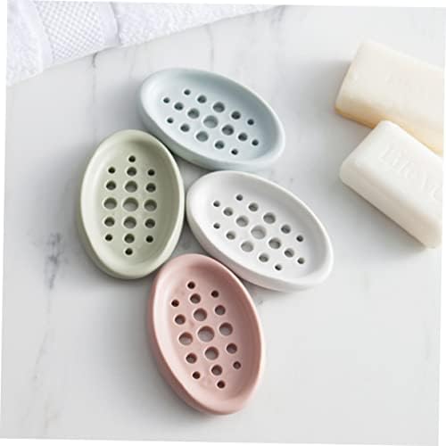 Garneck Creative Oval Silicone Soap Dish Tray