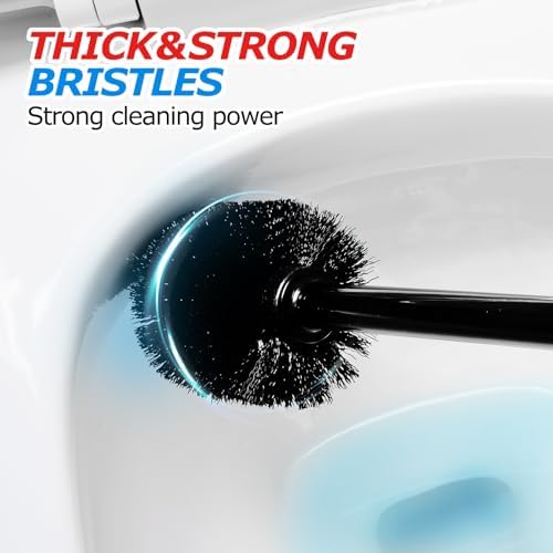 FORASTO 2 in 1 Toilet Plunger and Brush Set Black