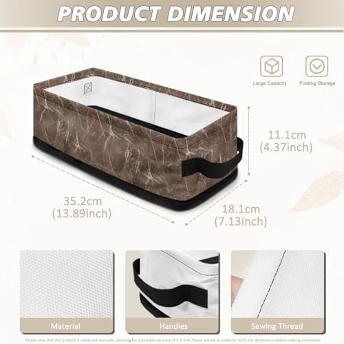 Brown Rectangular Storage Basket Toilet Paper Organizer Vanity Tray