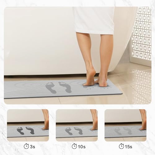 Stone Bath Mat - Non Slip Quick Drying Easy to Clean 236x154 Inch