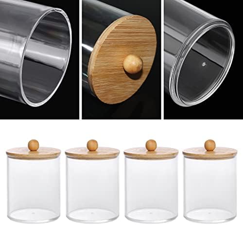 Tbestmax 4 Pack Qtip Holder with Bamboo Lids 1
