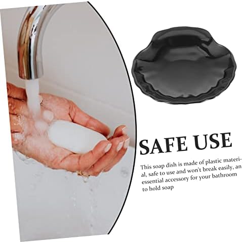 WESIEVYA Black Seashell Soap Holder for Bathroom