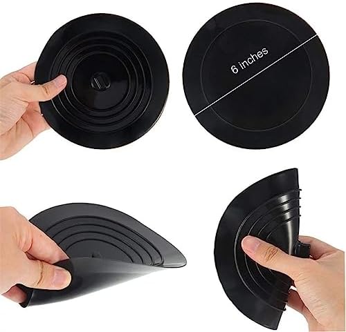 Silicone Tub Stopper with Strong Suction Black One Size
