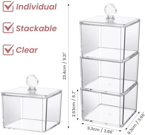 Clear 3 Stackable Acrylic Hair Accessory Organizer for Girls