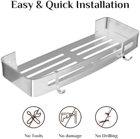 Hojudo 2 Tier Rustproof Shower Caddy with 8 Hooks 1