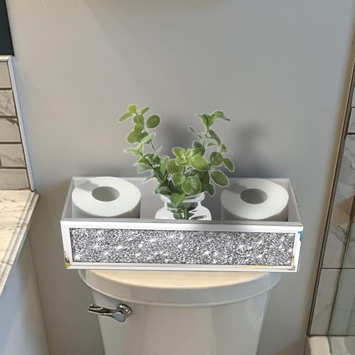 Wocred Diamond Mirror Bathroom Tray Wall-Mounted Storage Organizer