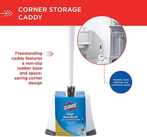 Clorox Corner Toilet Bowl Brush With Under Rim Scrubber