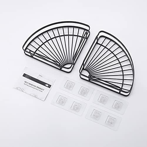KES Matte Black Shower Caddy 2 Pack with Snap-Lock Hooks