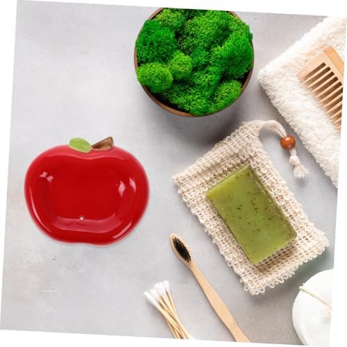 STOBAZA Apple Ceramic Soap Holder with Drainage