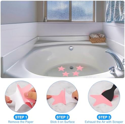 PATIKIL Non Slip Stickers 413x413 Inch 6 Pack with Pink Design
