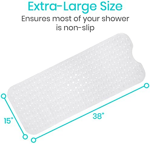 Vive Anti-Slip Bathtub Mat - Clear Textured Suction